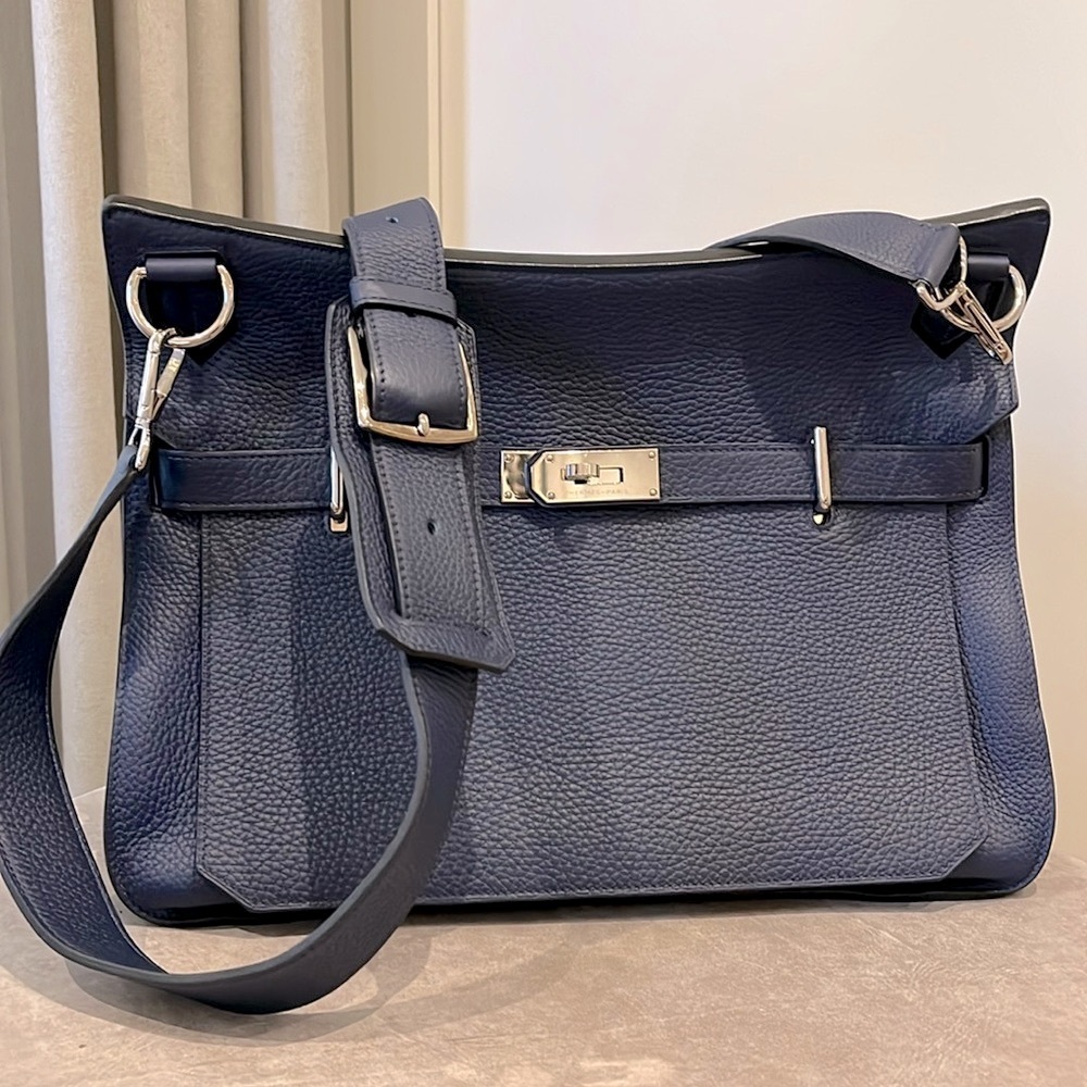 HERMÈS Authentic Jypsiere Bag with Palladium Hardware